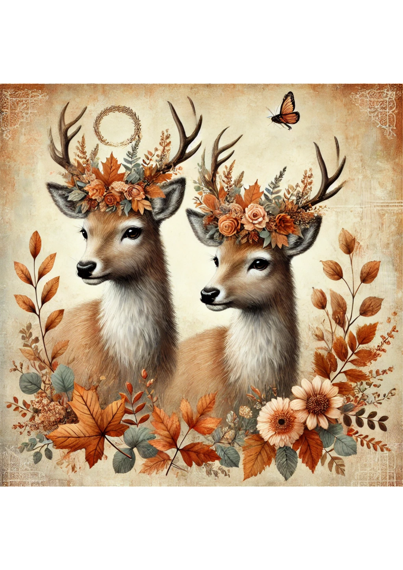 Reispapier für Decoupage Hirsch im Herbst, vollständige Kat.-Nr. 2584