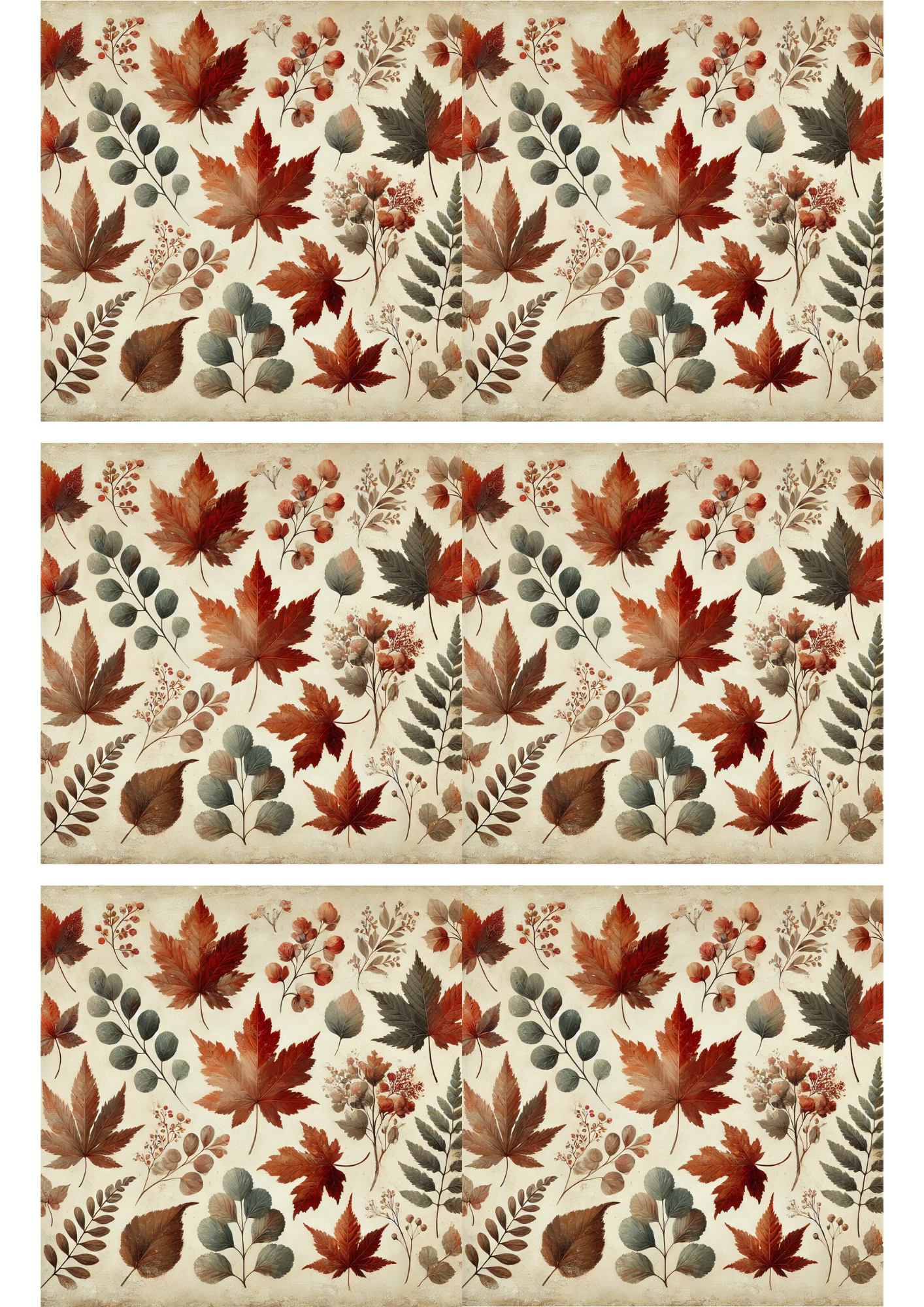 Reispapier für Decoupage Herbstblätter-Collage Kat. Nr. 3019