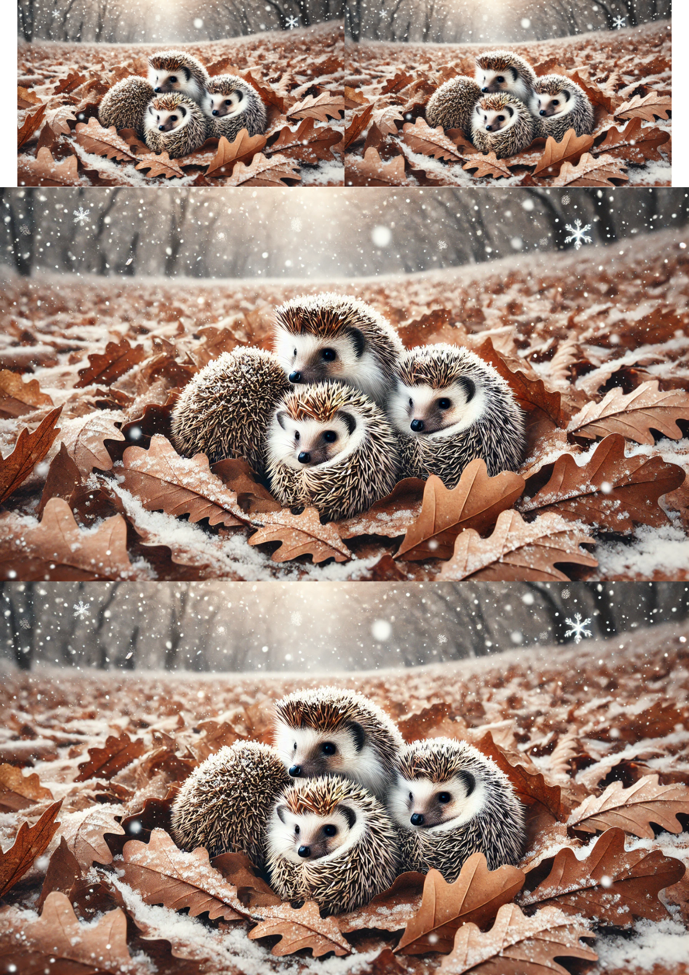Reispapier für Decoupage-Collage „Igel zwischen Herbstblättern“ Kat. Nr. 1978