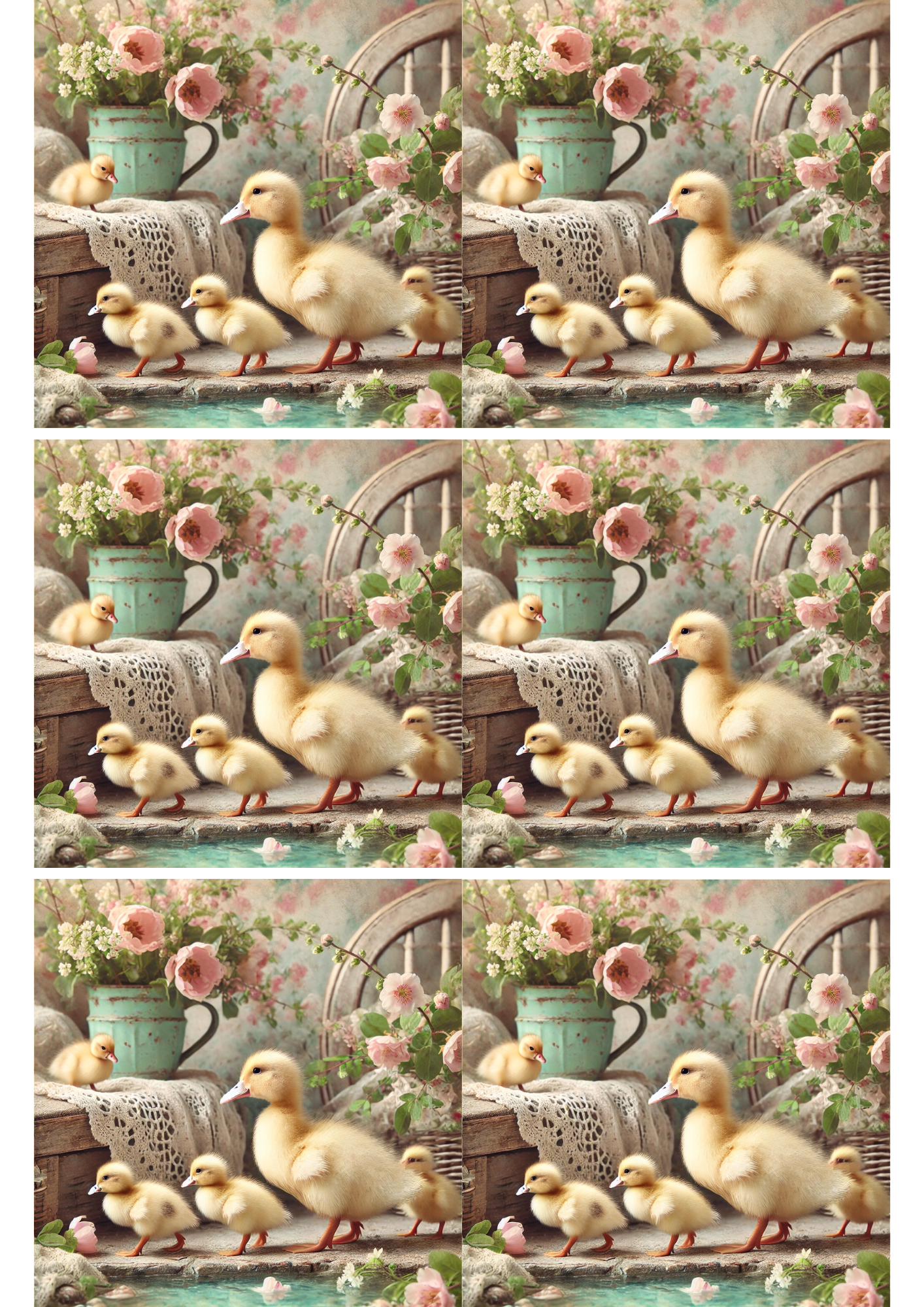 Reispapier für Decoupage-Entenküken-Collage Kat. Nr. 2597