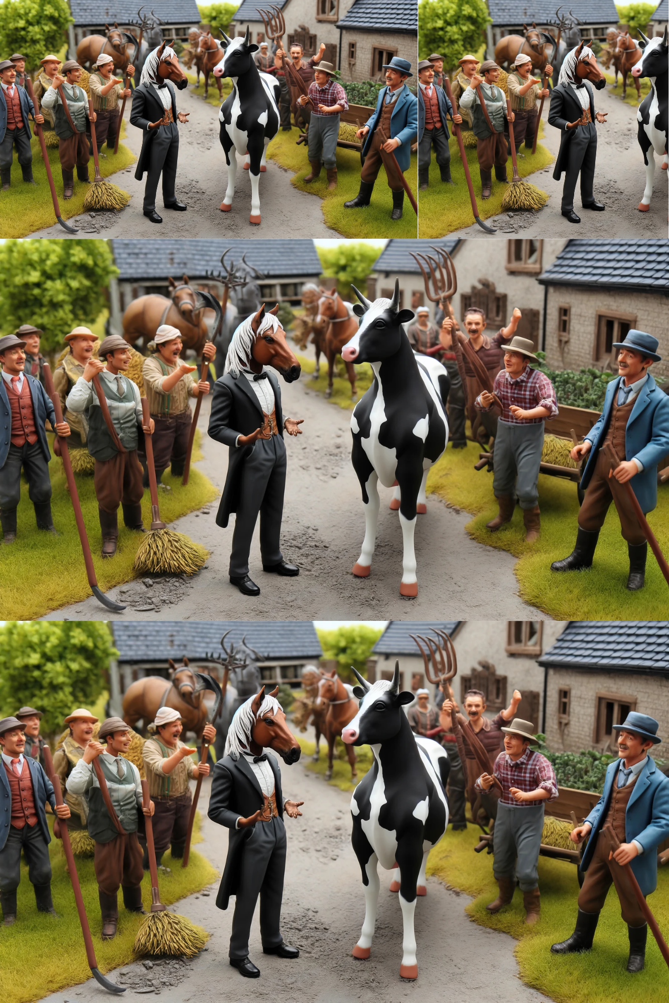 Rice Paper For Decoupage Horse Cow Talking 2 Collage Cat. No. 151