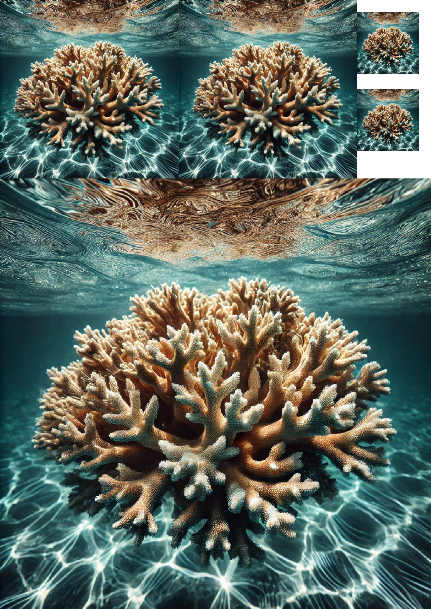 Reispapier für Decoupage-Collage „Koralle im Meer“, Kat. Nr. 1295