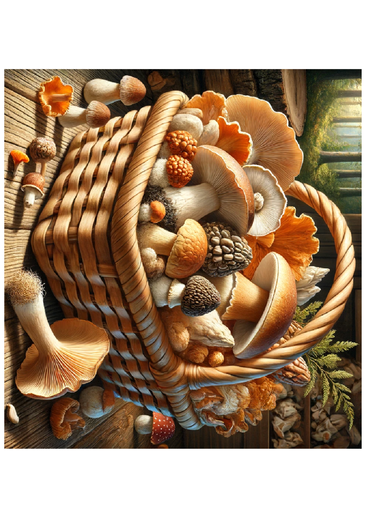 Reispapier für Decoupage-Korb voller verschiedener Pilze, Kat.-Nr. 1197