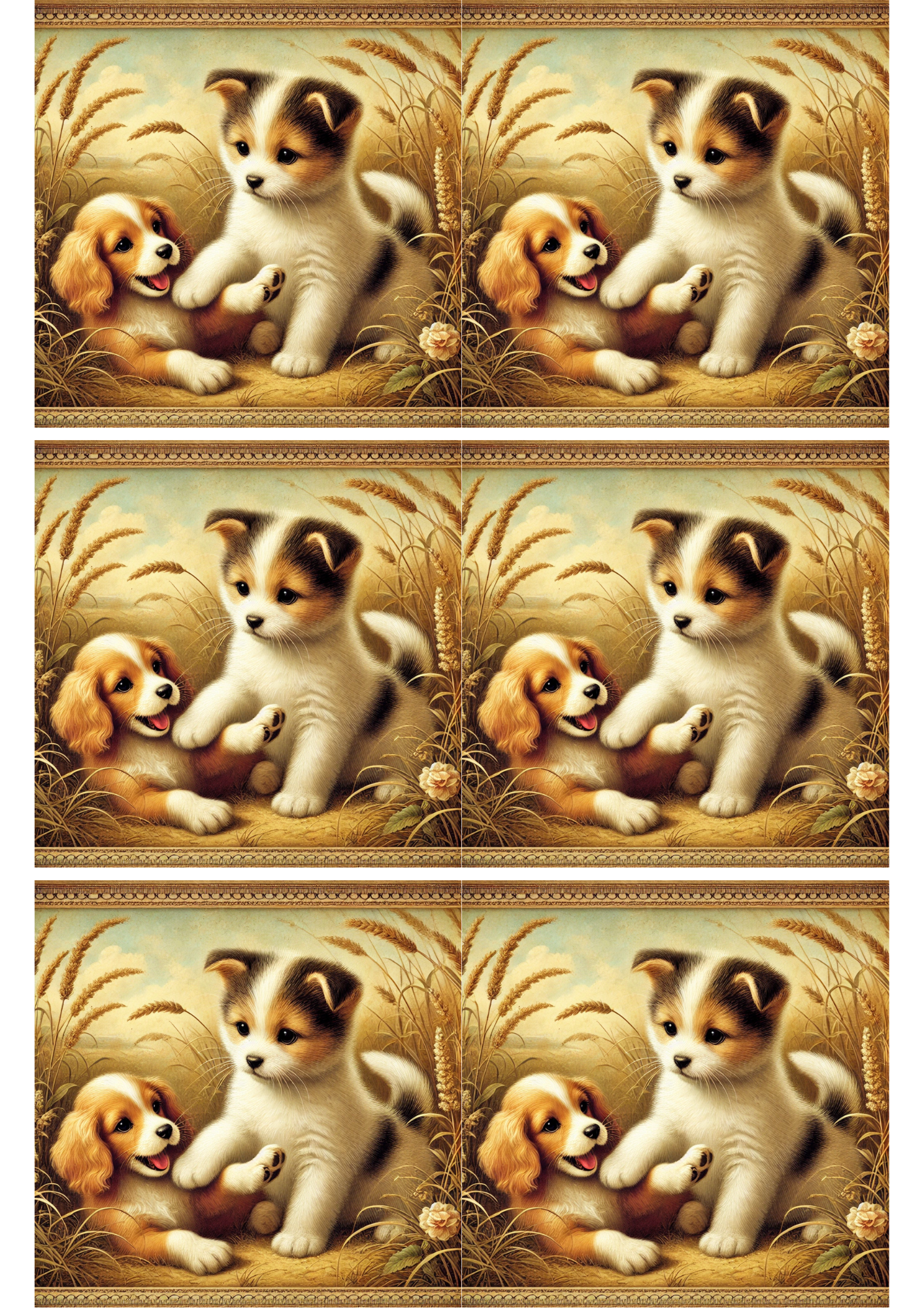 Reispapier für Decoupage-Collage „Kätzchen und kleiner Hund“ Kat. Nr. 2038