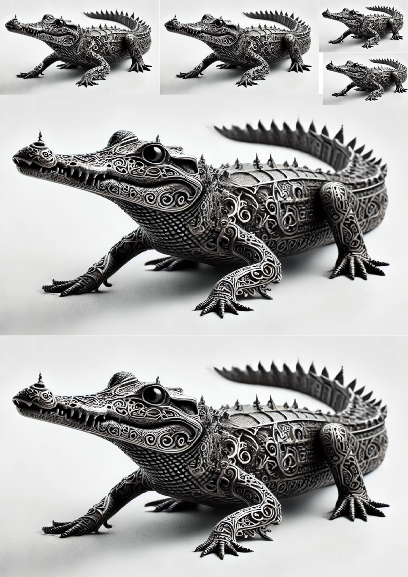 Reispapier für Decoupage-Krokodil im gotischen Stil Collage Kat. Nr. 1437