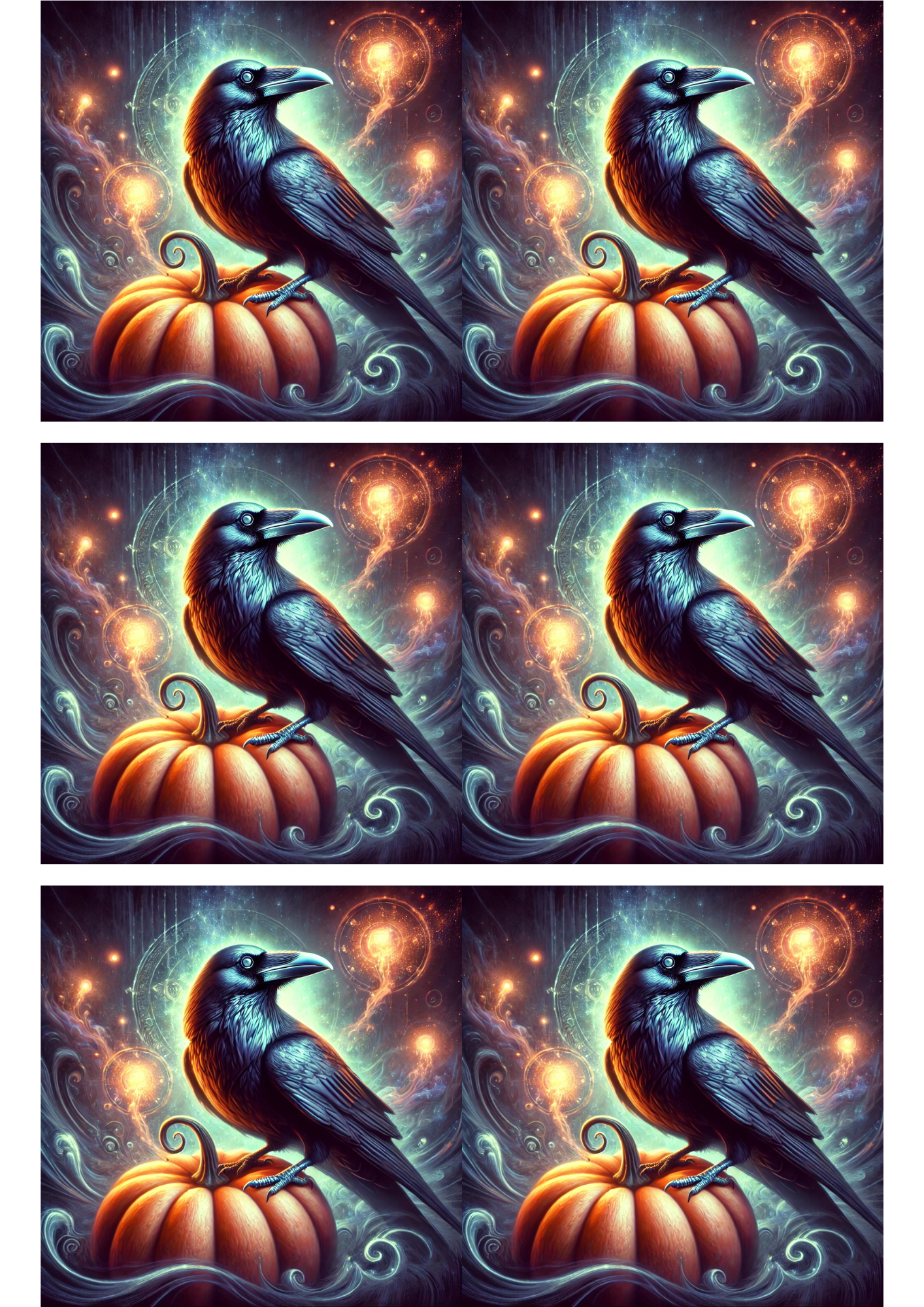 Reispapier für Decoupage Rabe Halloween Collage Kat. Nr. 2851
