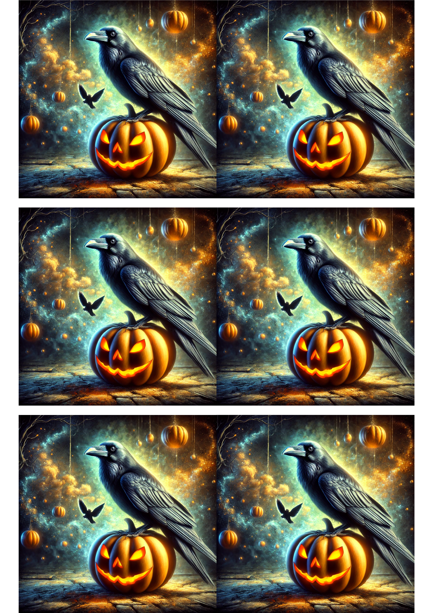 Reispapier für Decoupage Rabe Halloween 2 Collage Kat. Nr. 2853