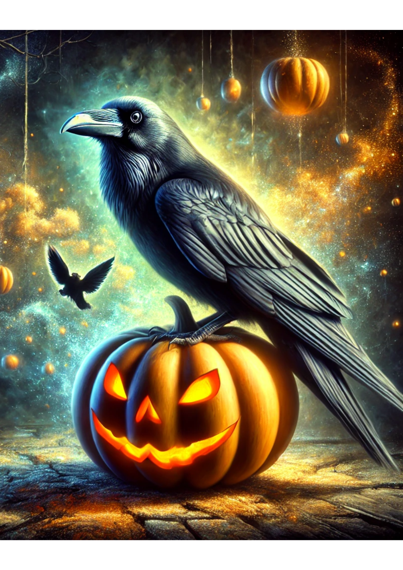 Reispapier für Decoupage Rabe Halloween 2 Voll Kat. Nr. 2854