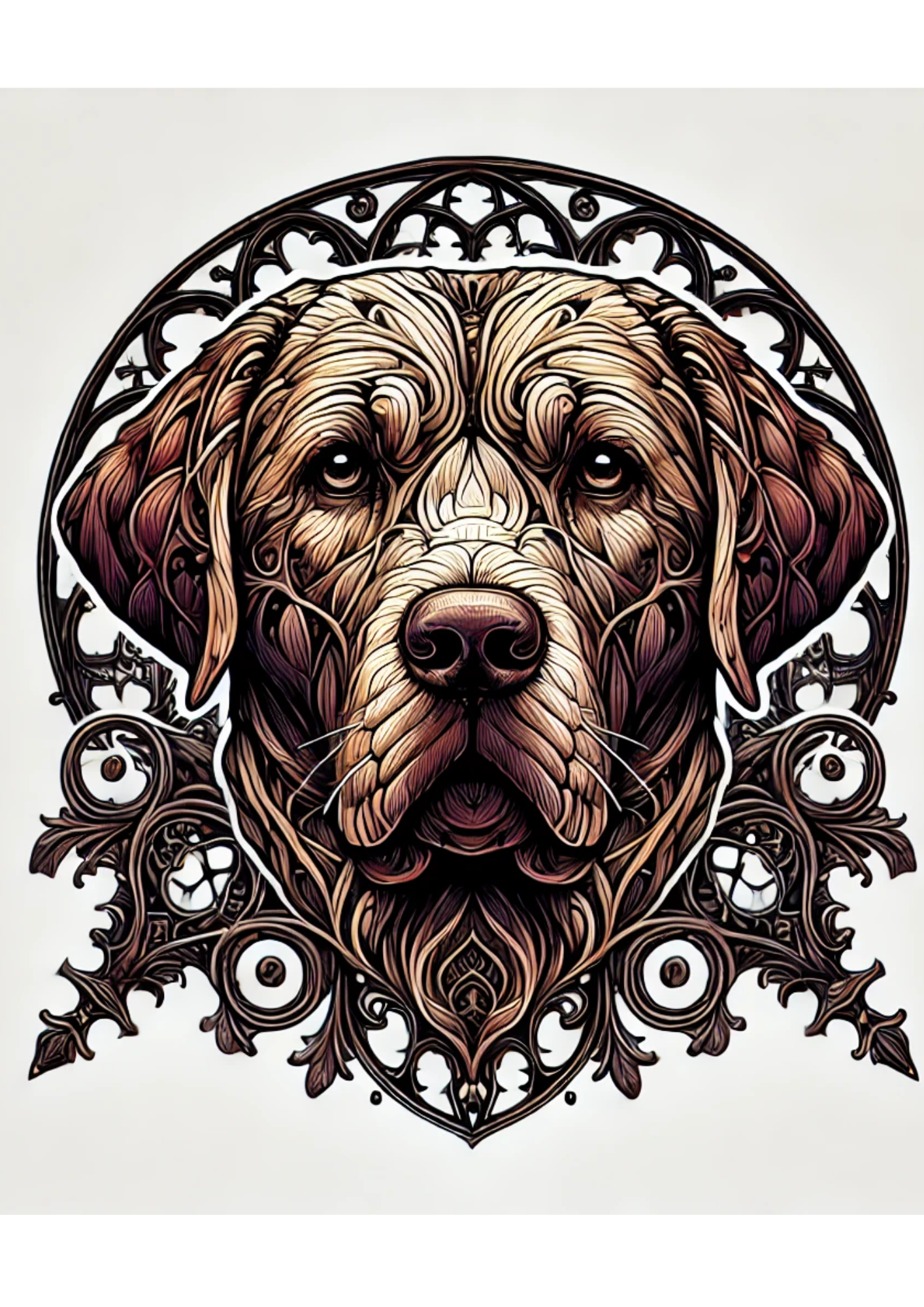 Reispapier für Decoupage Labrador im Gothic-Stil, voll, Kat. Nr. 2061