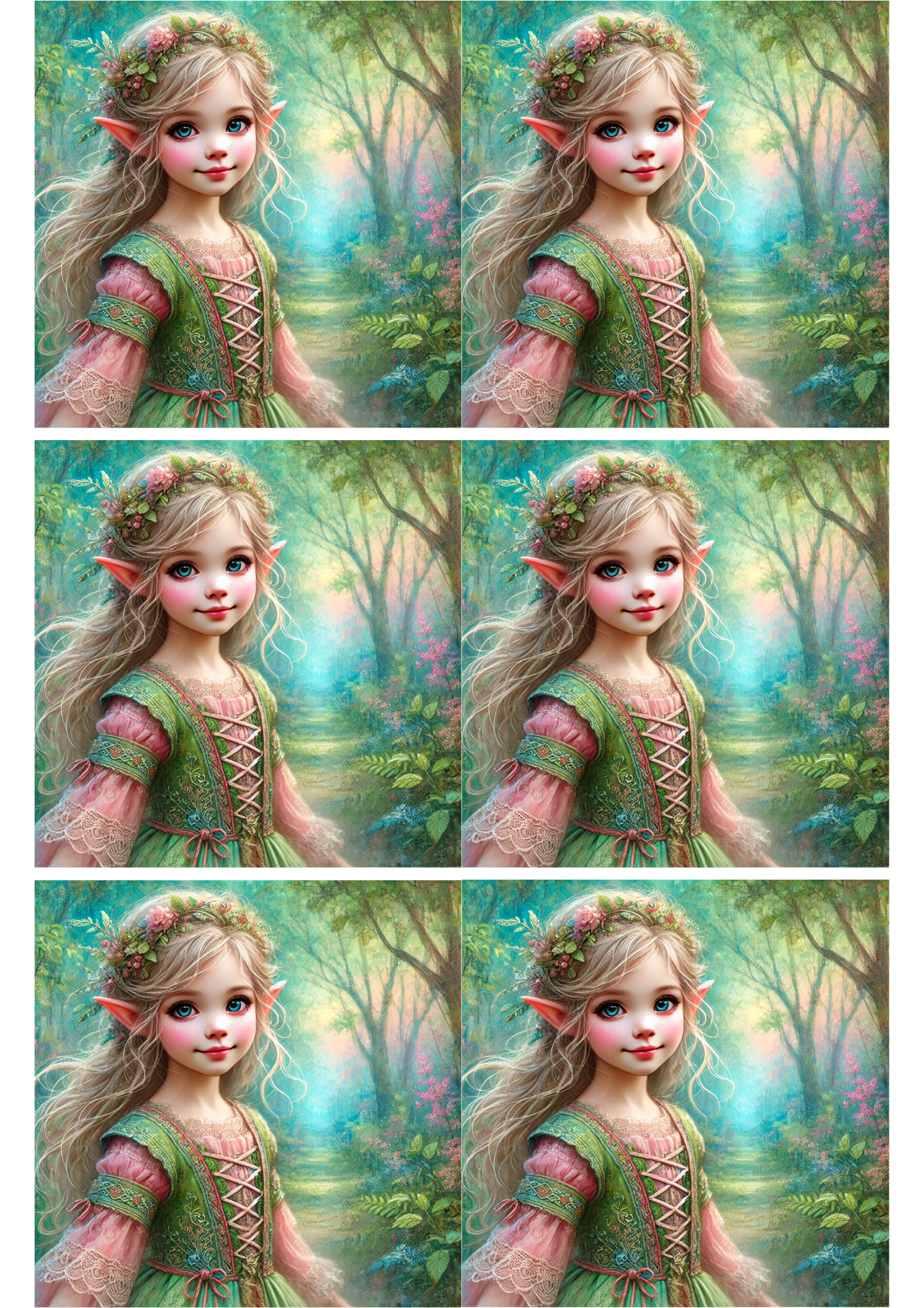 Reispapier für Decoupage-Collage „Waldelfen“, Kat. Nr. 2074