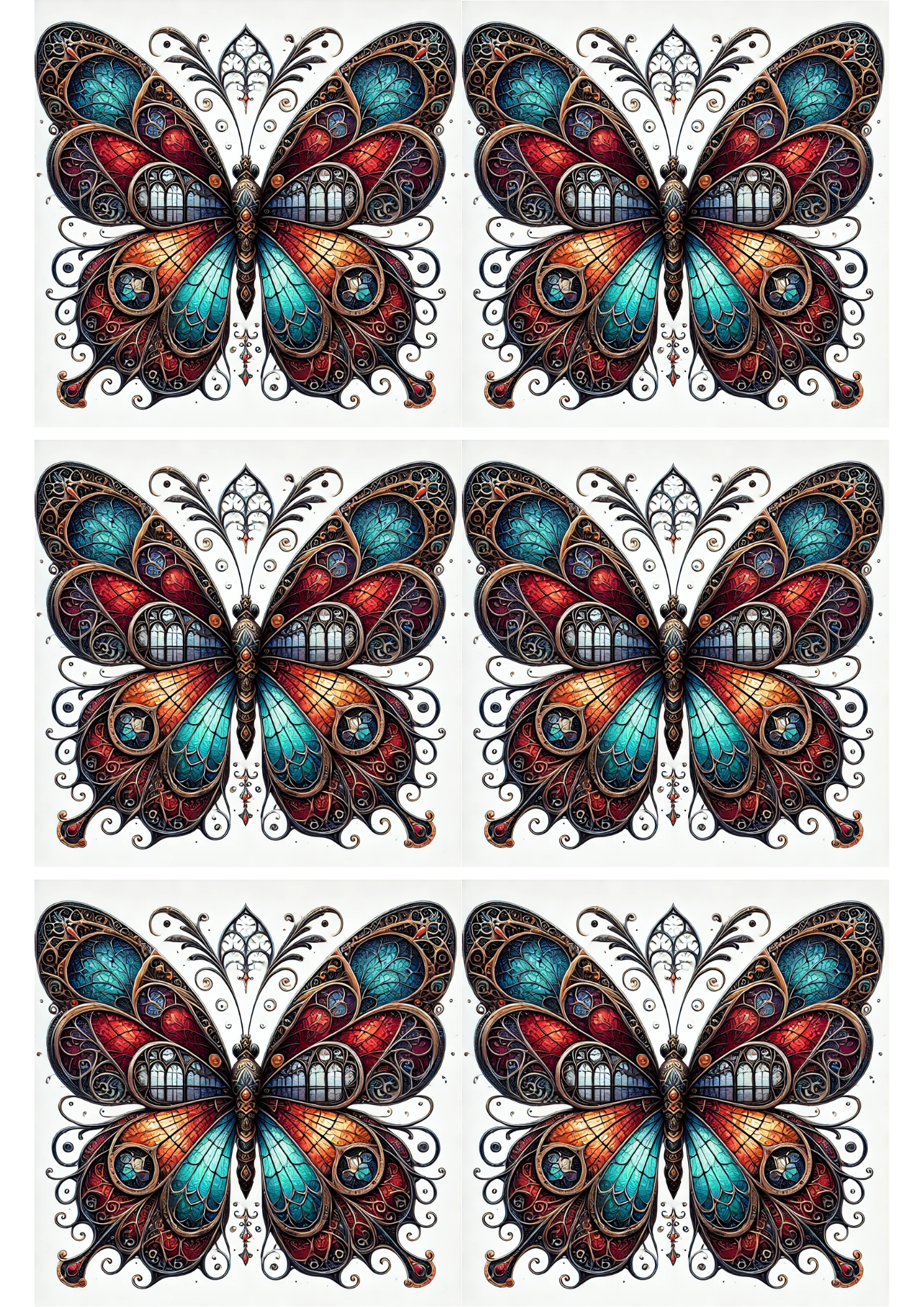 Reispapier für Decoupage-Collage „Schmetterling im Gothic-Stil 2“, Kat.-Nr. 2128