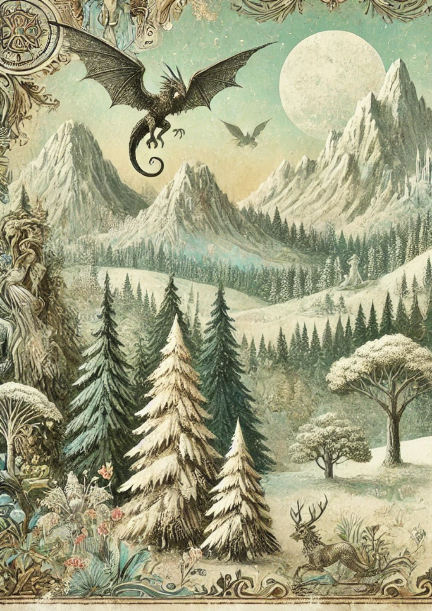 Reispapier für Decoupage Die Welt des Drachen Voll, Kat. Nr. 2169