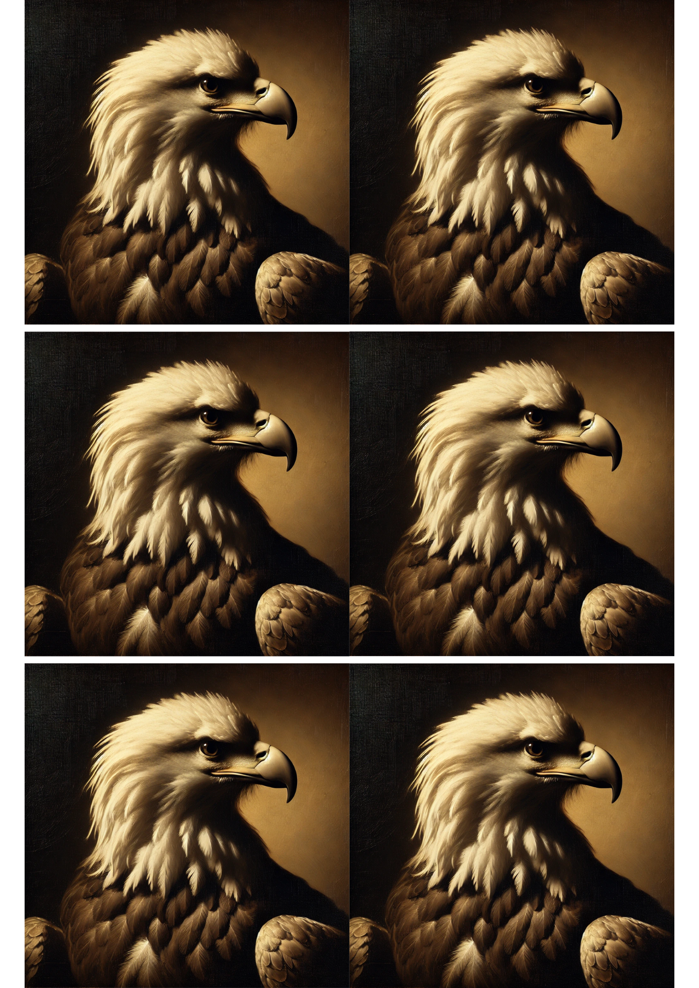 Reispapier für Decoupage-Adler im Stil der Rembrandt-Collage, Kat. Nr. 2202