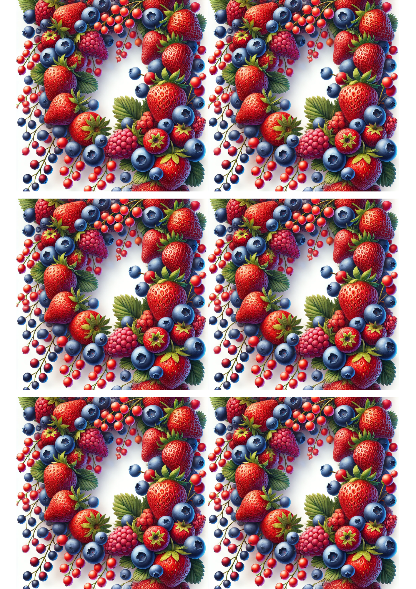 Reispapier für Decoupage-Collage mit Obstgirlanden, Kat. Nr. 2200
