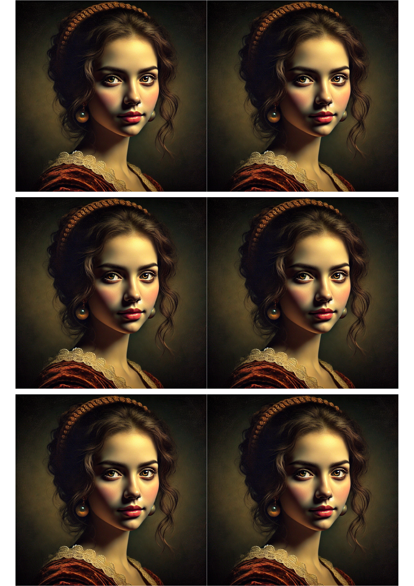 Reispapier für Decoupage Schöne Frau im Stil von Rembrandt Collage Kat. Nr. 2234