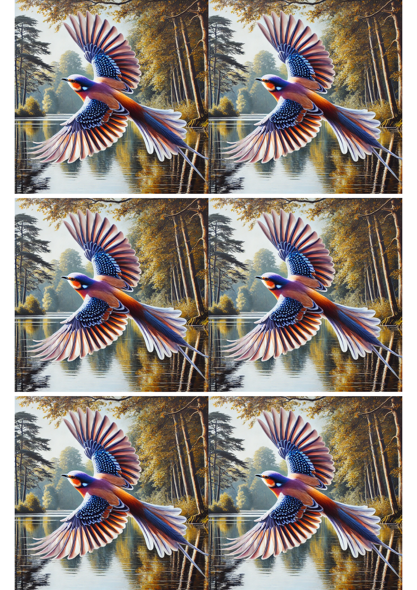 Reispapier für Decoupage-Collage „Vogel über See“ Kat. Nr. 2282