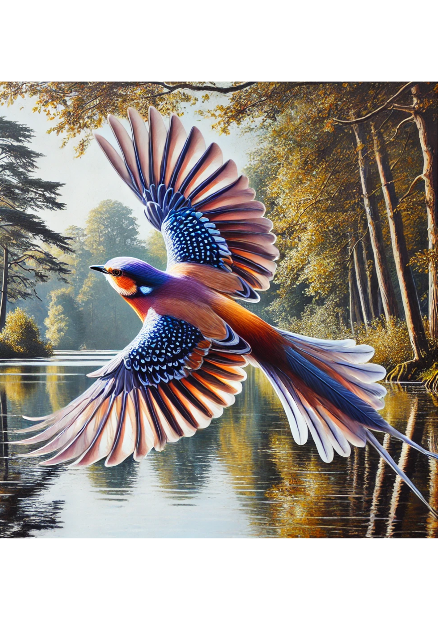 Reispapier für Decoupage, Vogel über dem See, voll, Kat. Nr. 2283