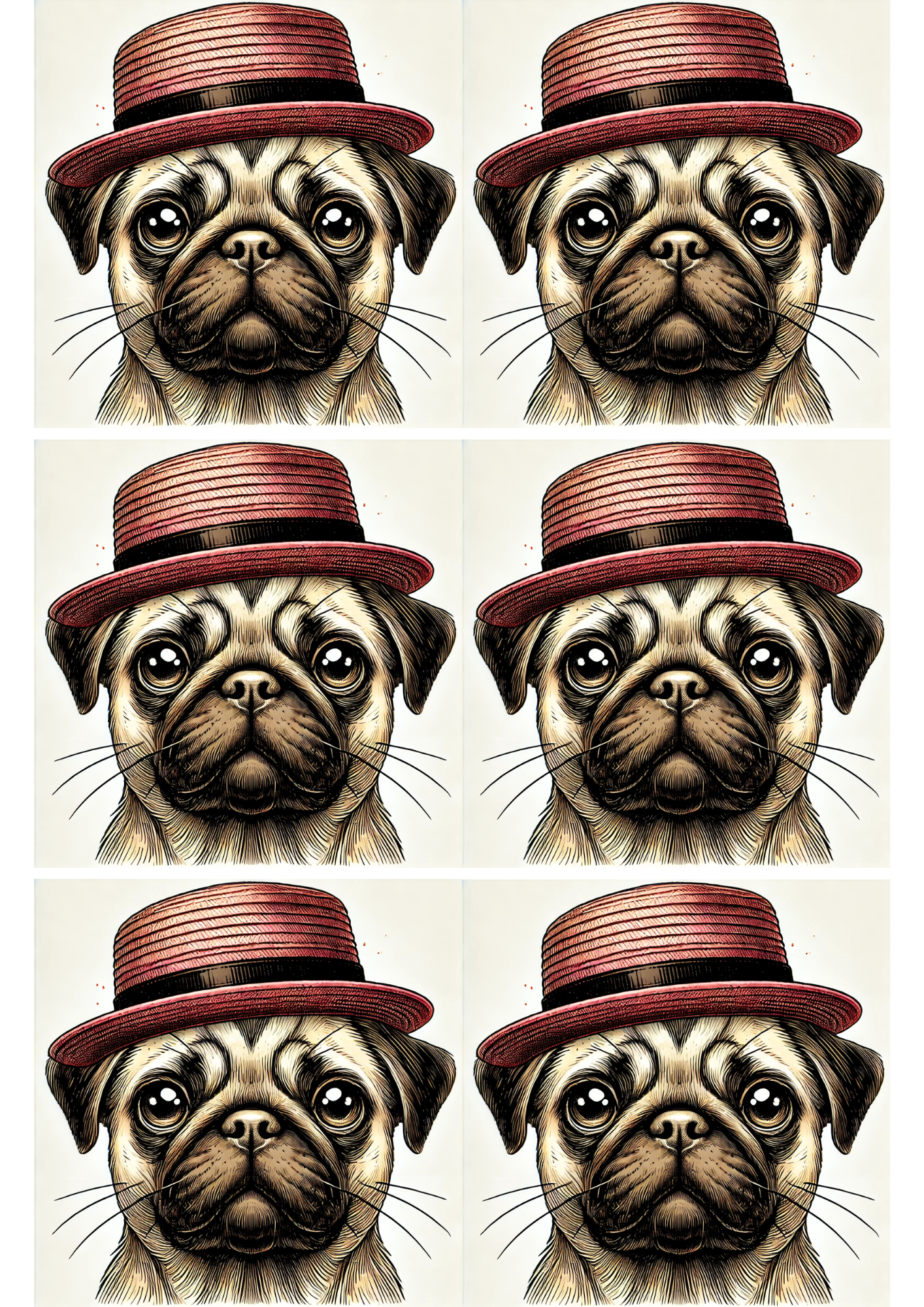 Reispapier für Decoupage-Mops-Collage Kat. Nr. 2615