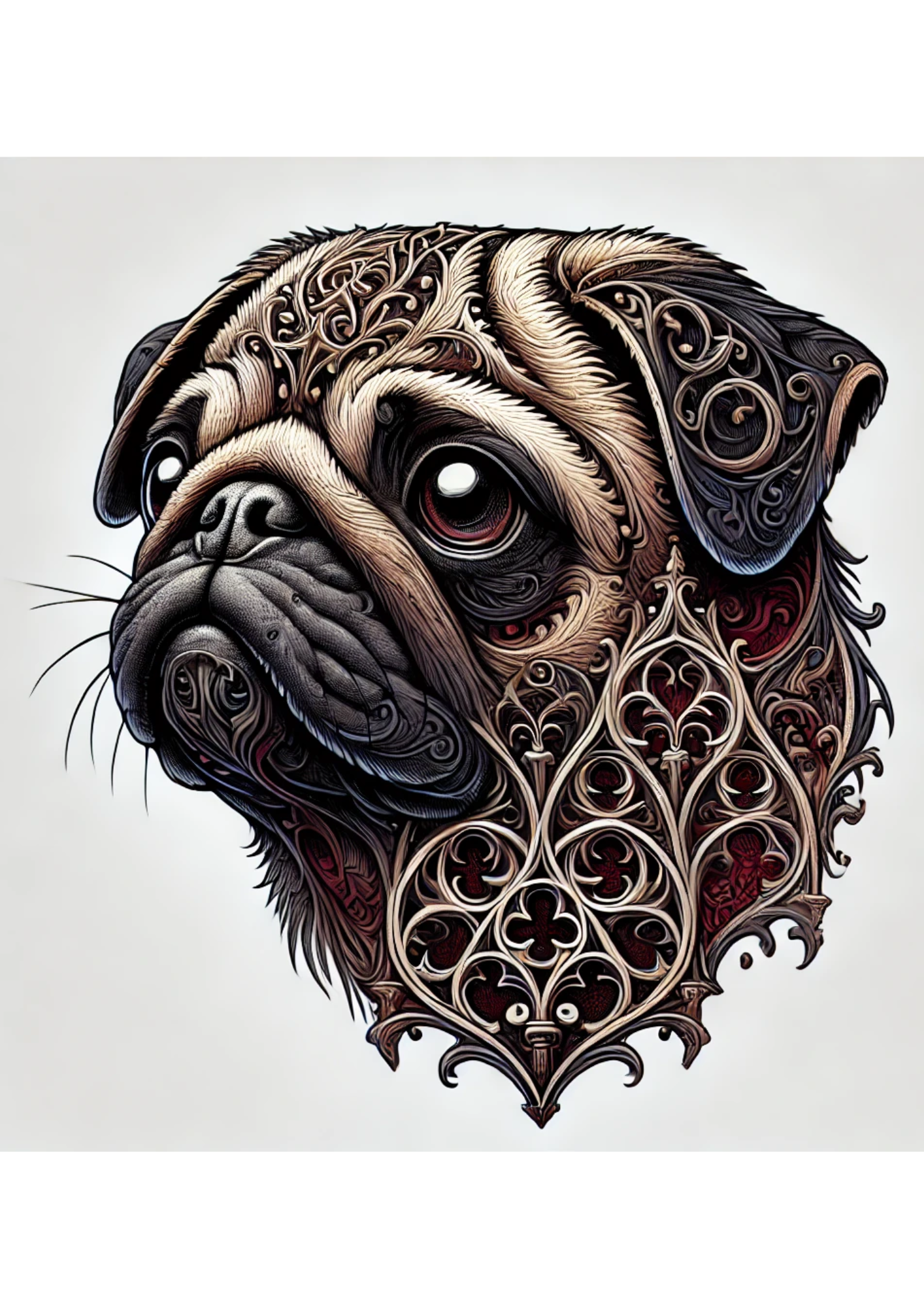 Reispapier für Decoupage Mops Gothic Style Full Kat. Nr. 2299
