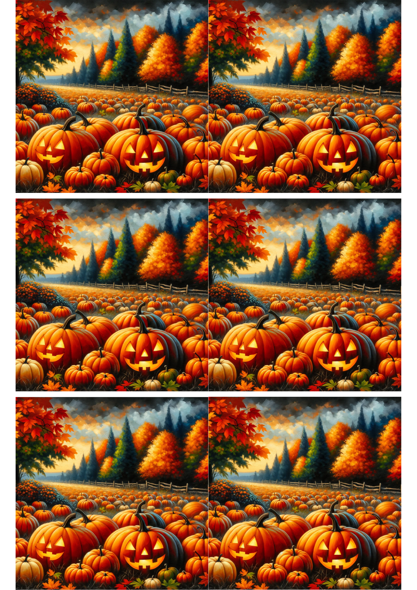 Reispapier für Decoupage Kürbisfeld-Collage Kat. Nr. 2302
