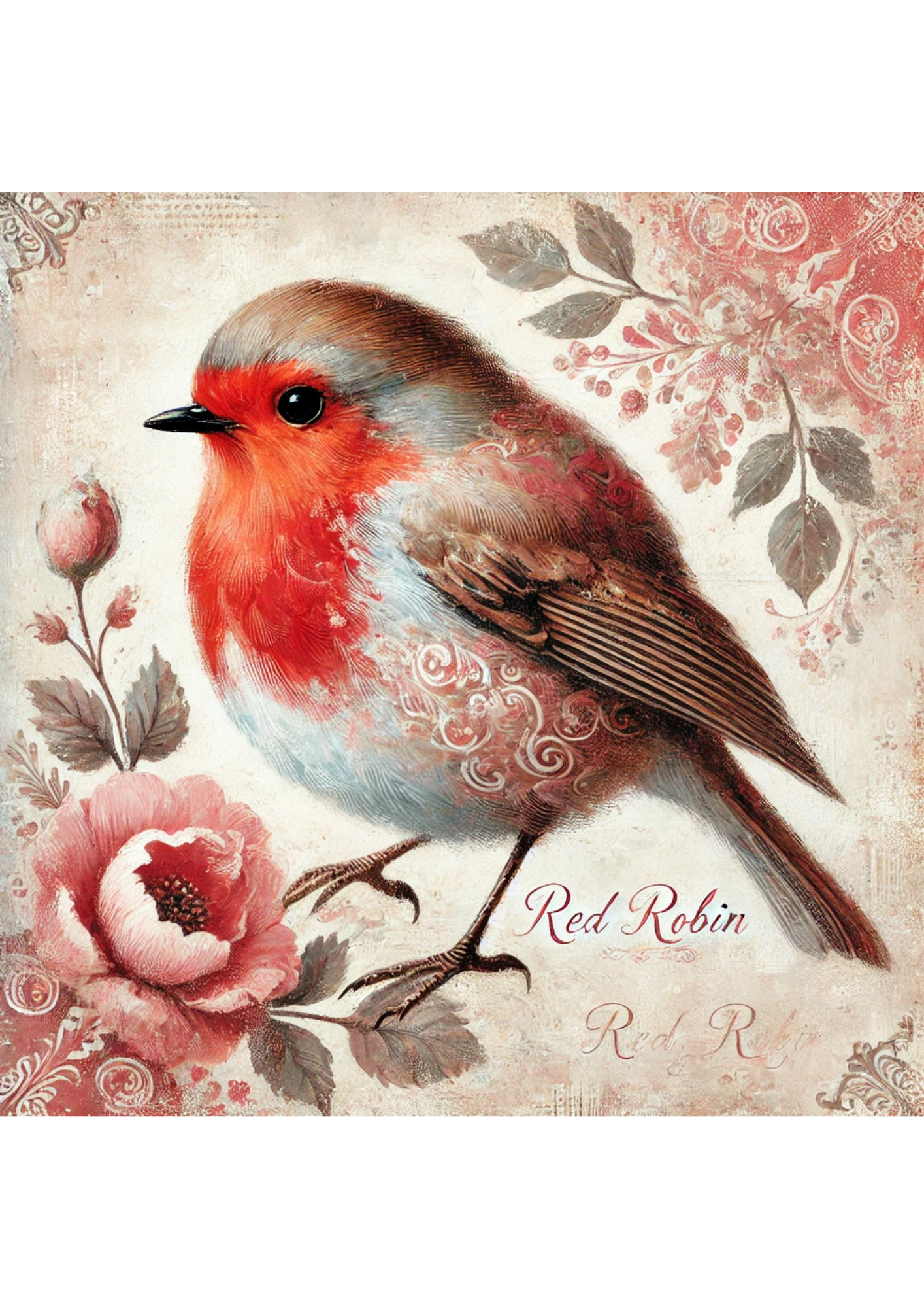 Reispapier für Decoupage Red Robin Shabby Chic Full Kat. Nr. 2317