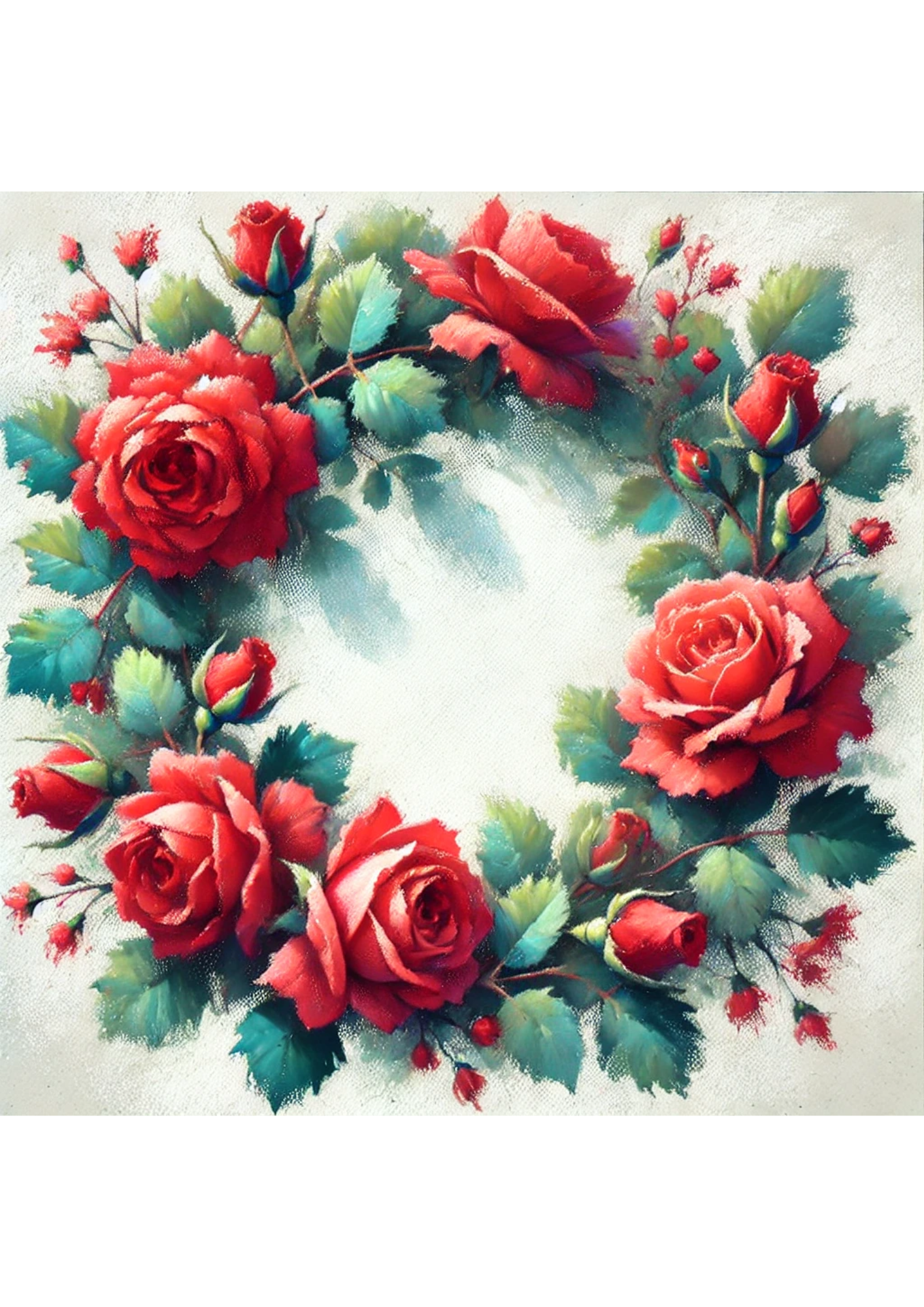 Rice Paper For Decoupage Rose Wreath Full Cat. No. 2368