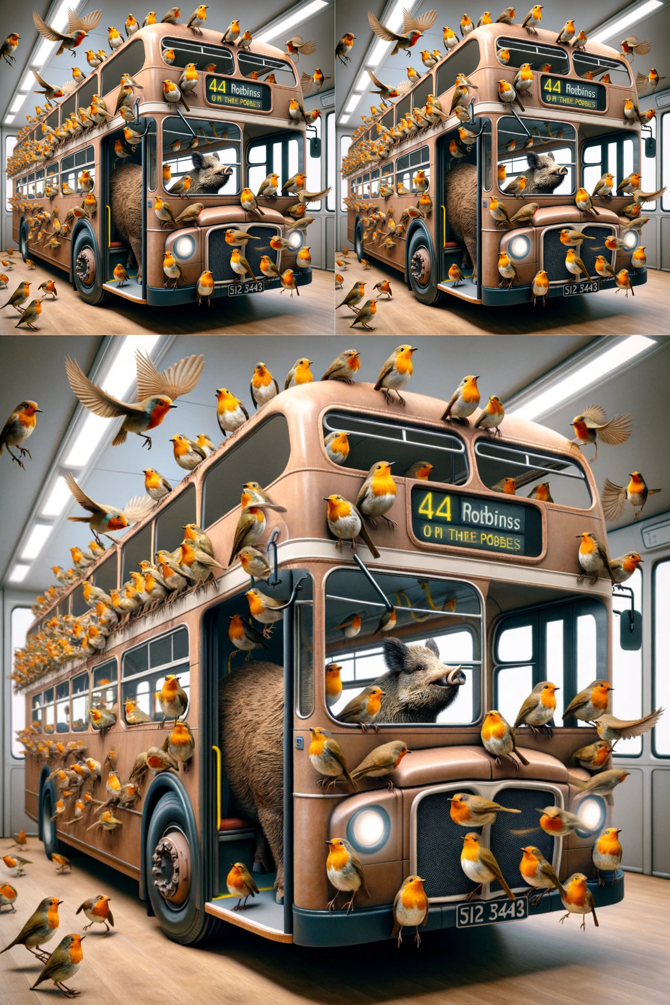 Reispapier für Decoupage „Robins on the Bus“ Kat. Nr. 276