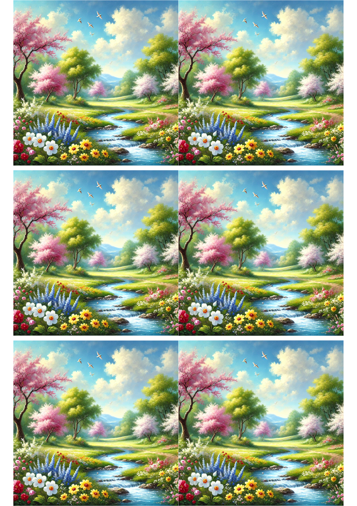 Reispapier für Decoupage Frühlingscollage Kat. Nr. 2483