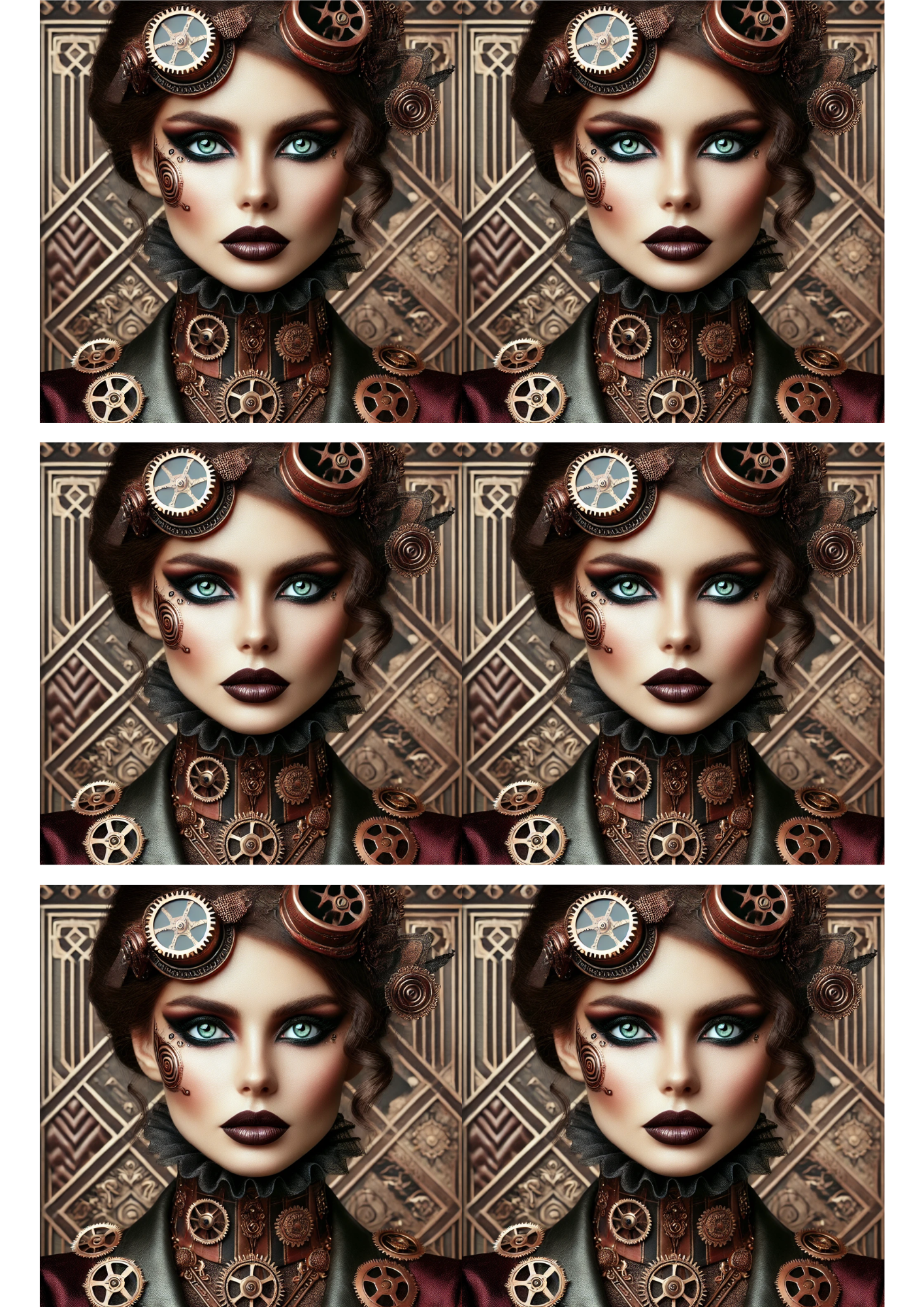 Reispapier für Decoupage Steampunk-Frauencollage Kat. Nr. 3159
