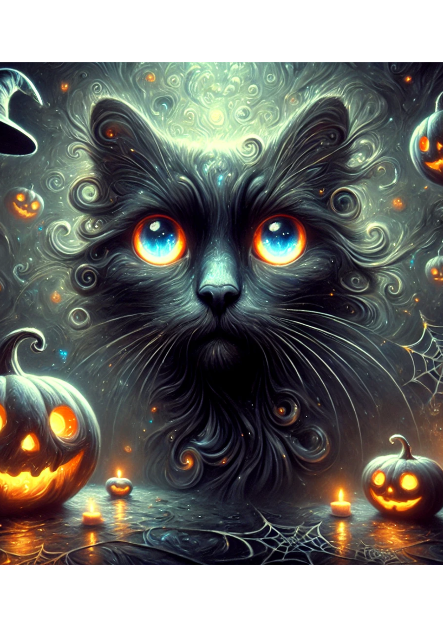 Reispapier für Decoupage Katze Surreal Halloween Voll Kat. Nr. 2908