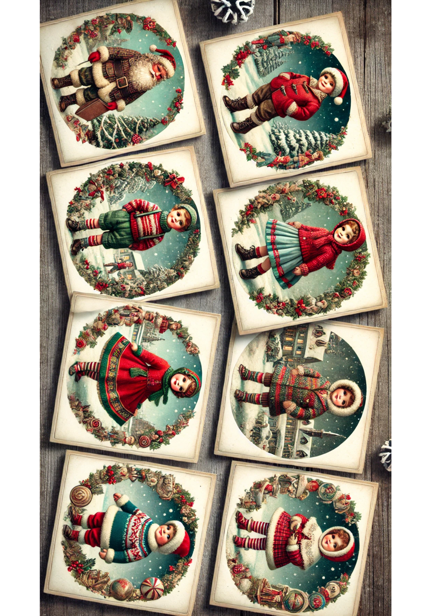 Rice Paper for Decoupage Christmas Ovals Full Cat. No. 1472