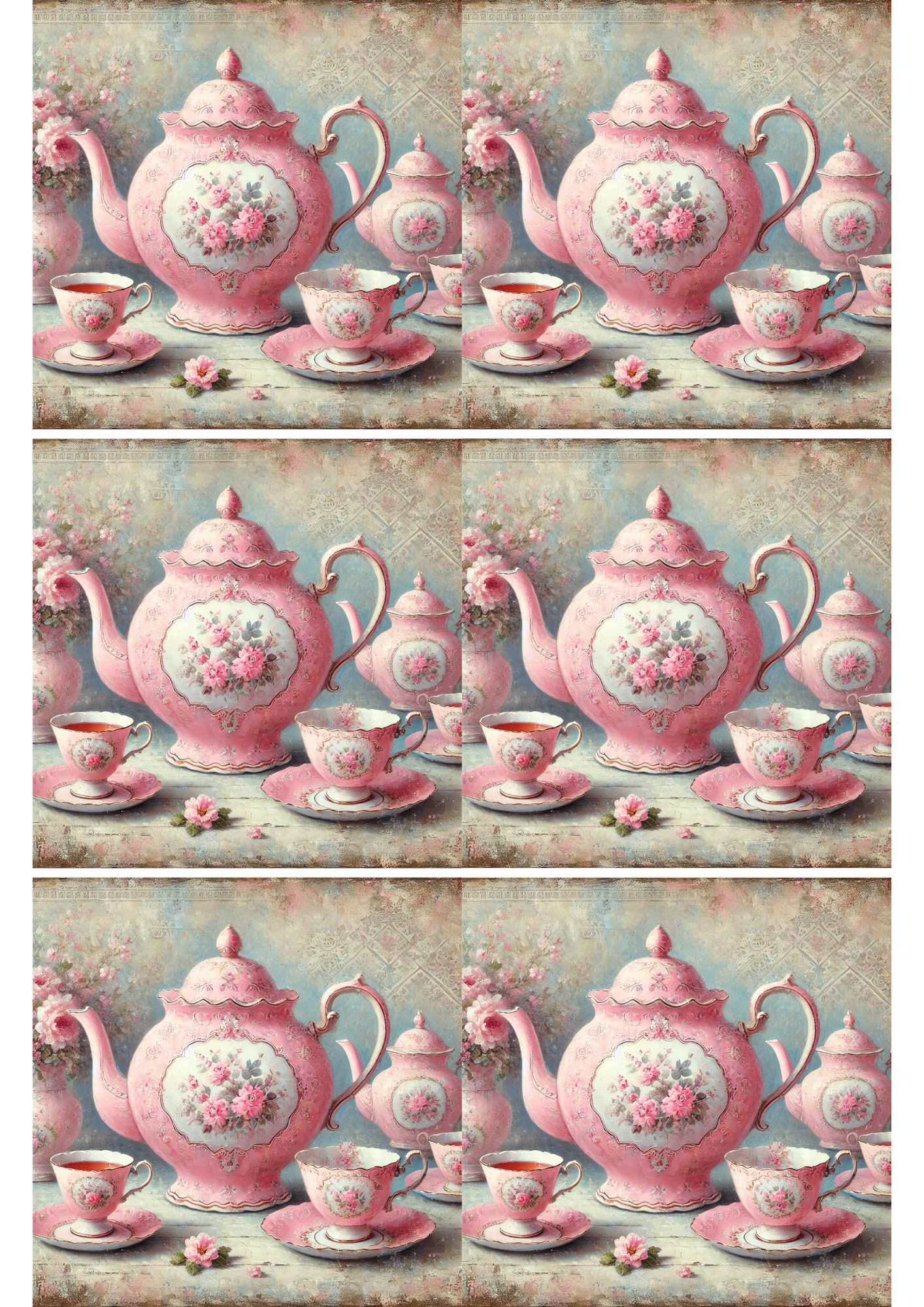 Reispapier für Decoupage-Teekannen-Collage Kat. Nr. 2531