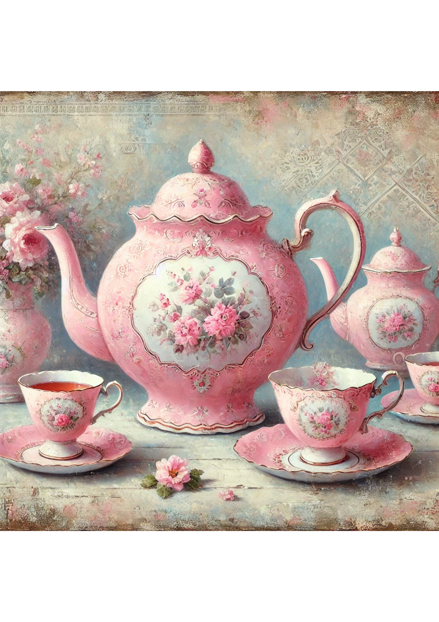 Reispapier für Decoupage Teekanne Voll Kat. Nr. 2532