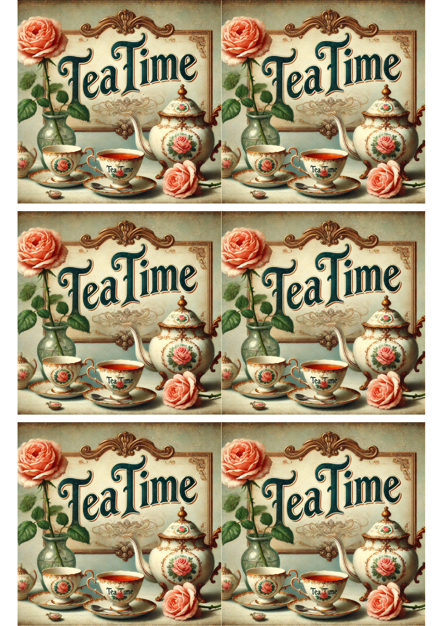 Reispapier für Decoupage Tea Time 2 Collage Kat. Nr. 2535