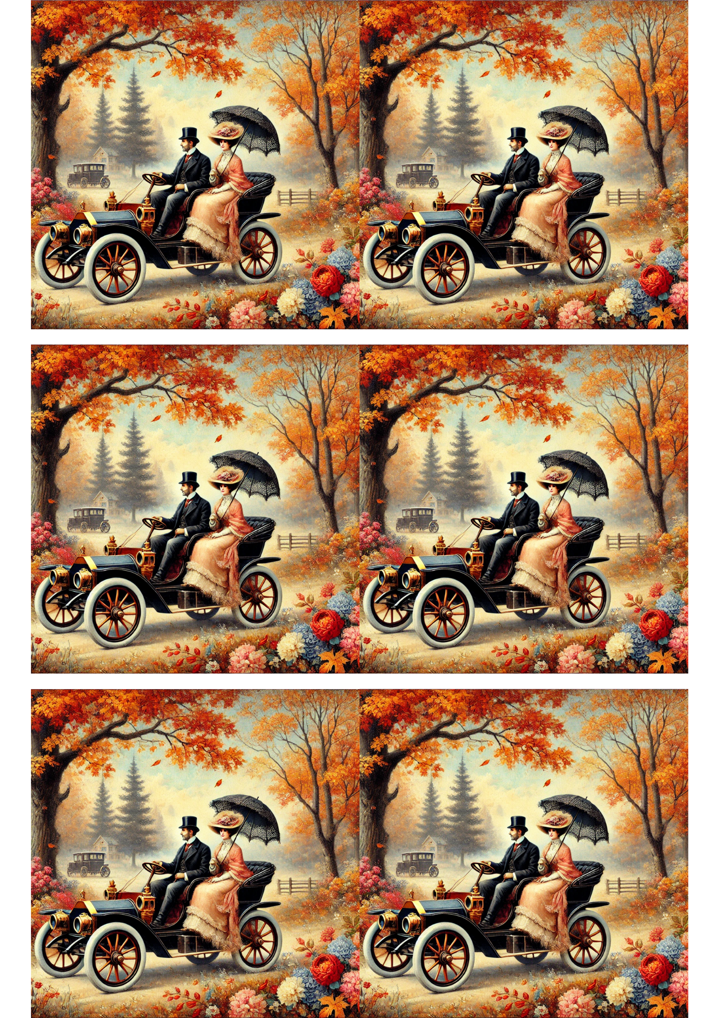 Reispapier für Decoupage, viktorianische Autocollage, Kat. Nr. 3183