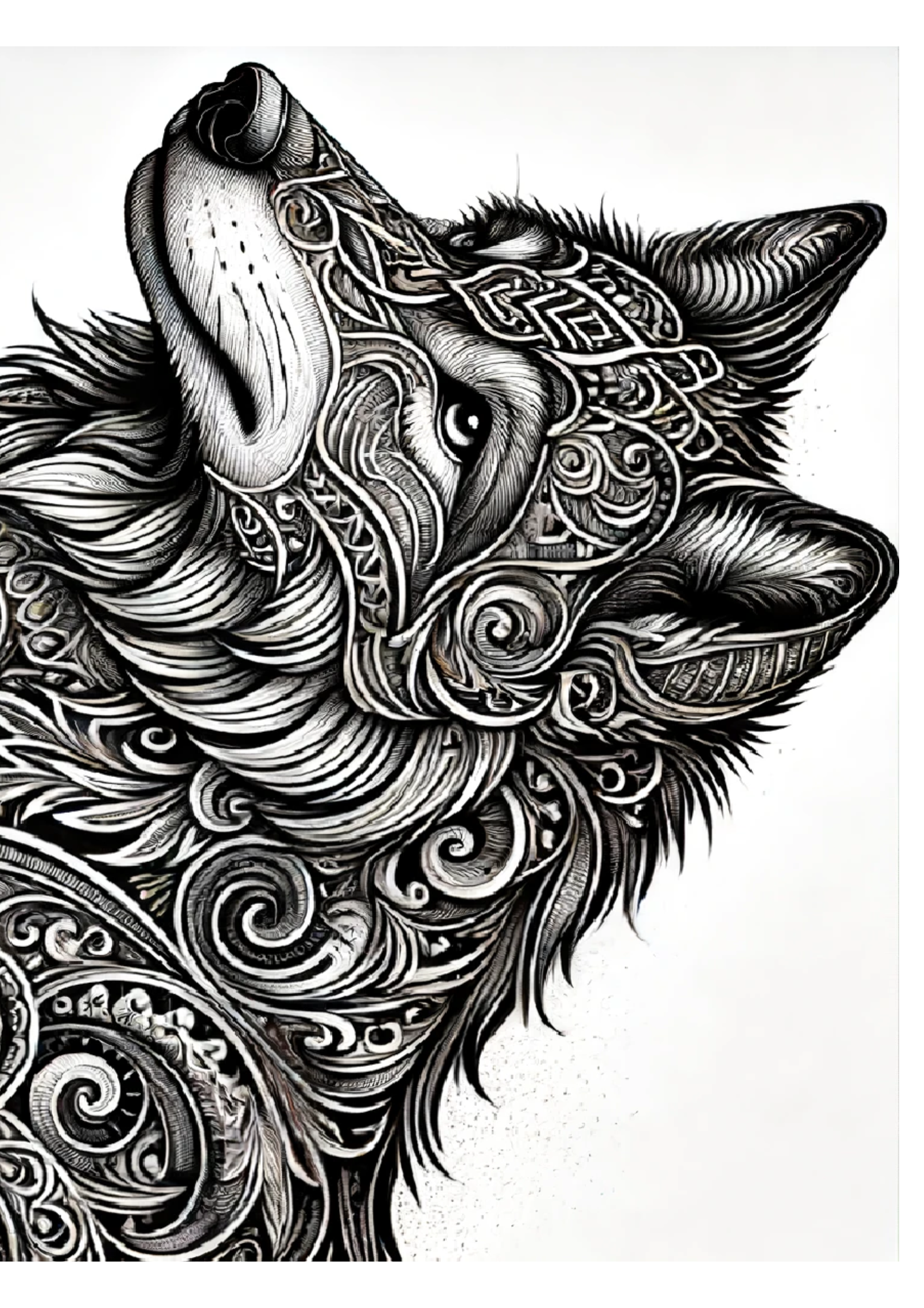 Reispapier für Decoupage Wolf im gotischen Stil, vollständige Kat.-Nr. 1245