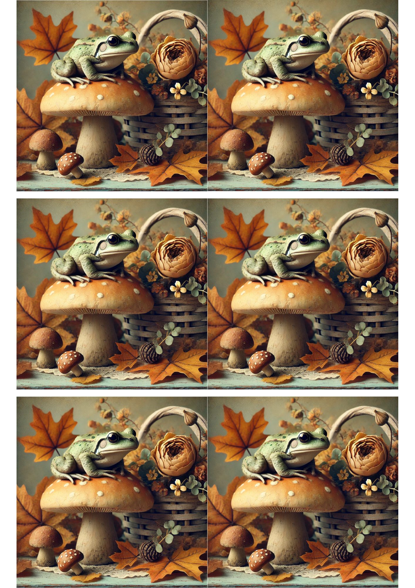 Reispapier für Decoupage Frosch im Herbst Collage Kat. Nr. 2719