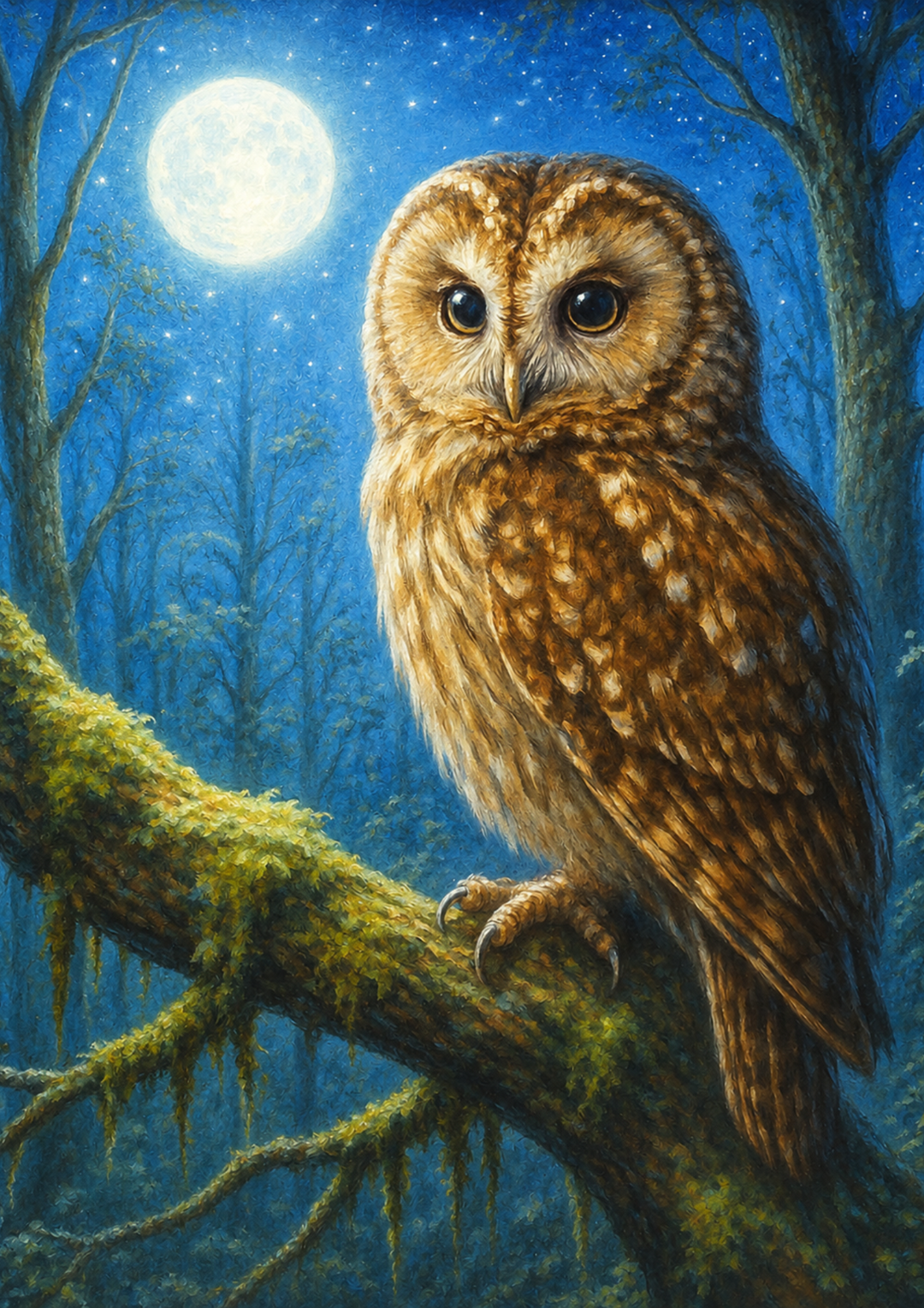 Rice Paper For Decoupage  Owl of the Mystic Forest Full Cat. No. 10009