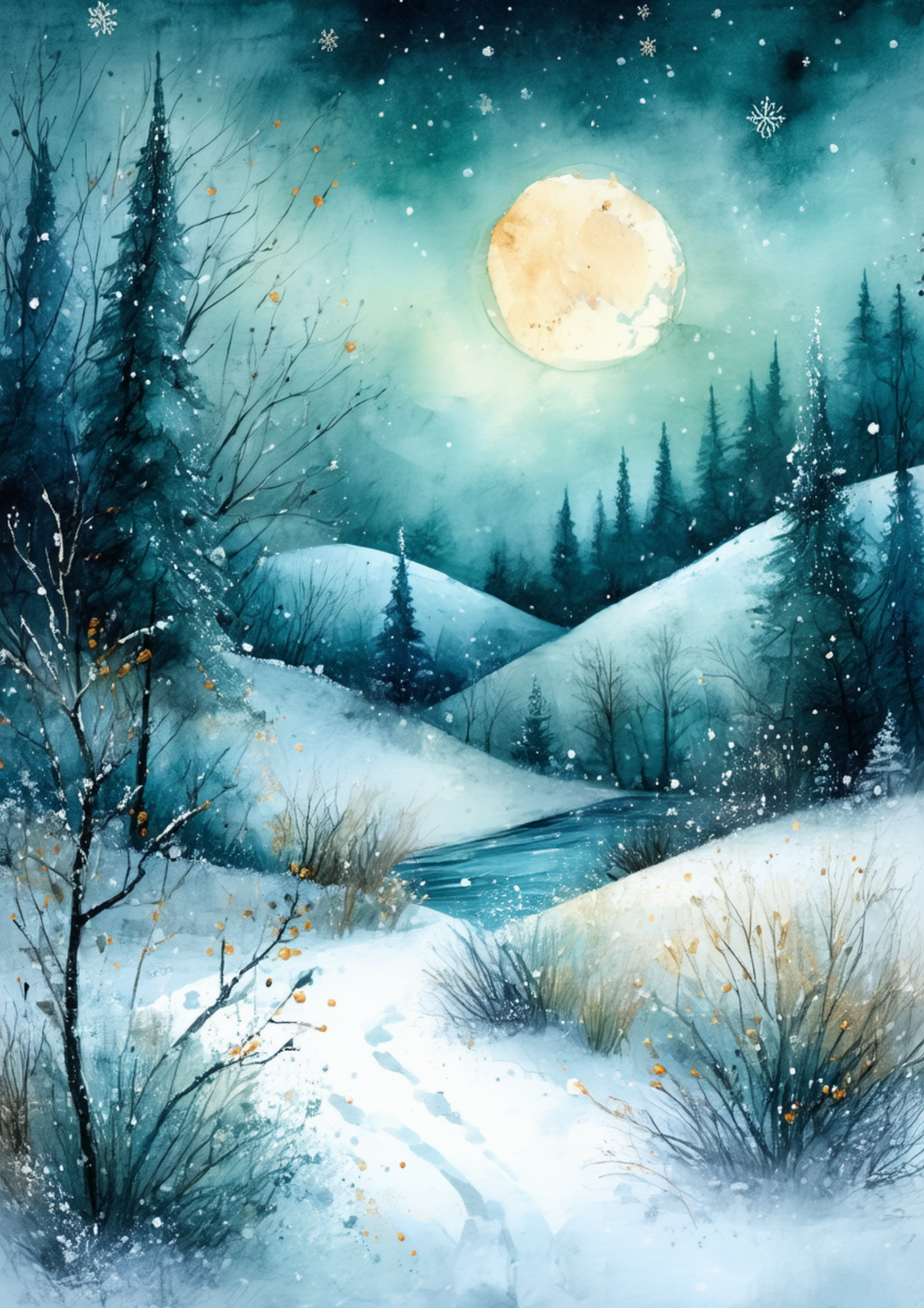 Rice Paper For Decoupage Winter Landscape Full Cat. No. 10013