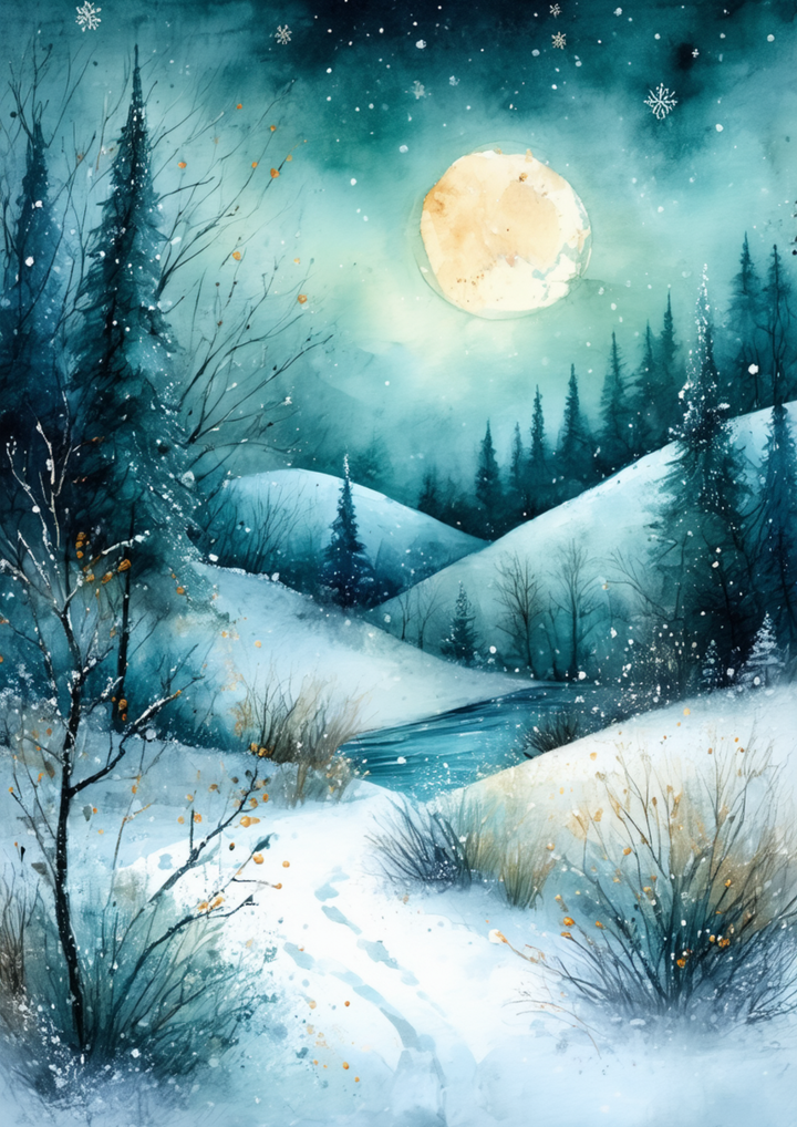 Rice Paper For Decoupage Winter Landscape Full Cat. No. 10013
