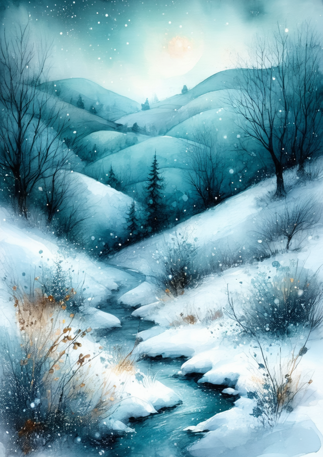 Rice Paper For Decoupage Winter Landscape Full Cat. No. 10014