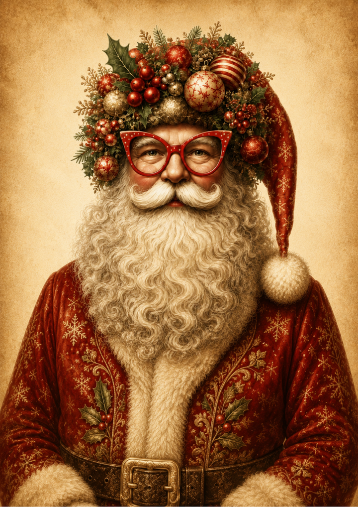 Rice Paper For Decoupage Vintage Santa Portrait Full Cat. No. 10041