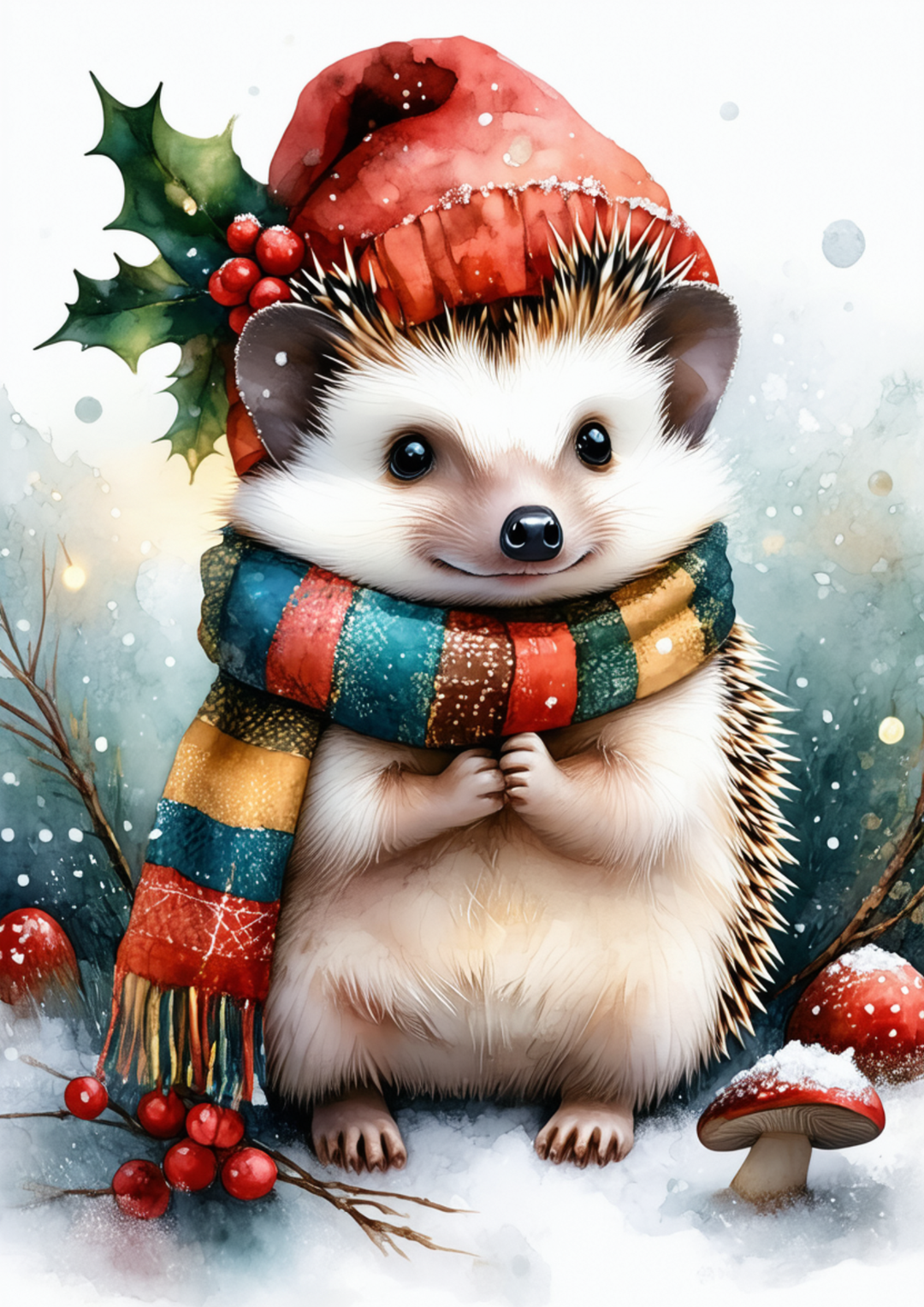 Rice Paper For Decoupage The Cosy Christmas Hedgehog Full Cat. No. 10047