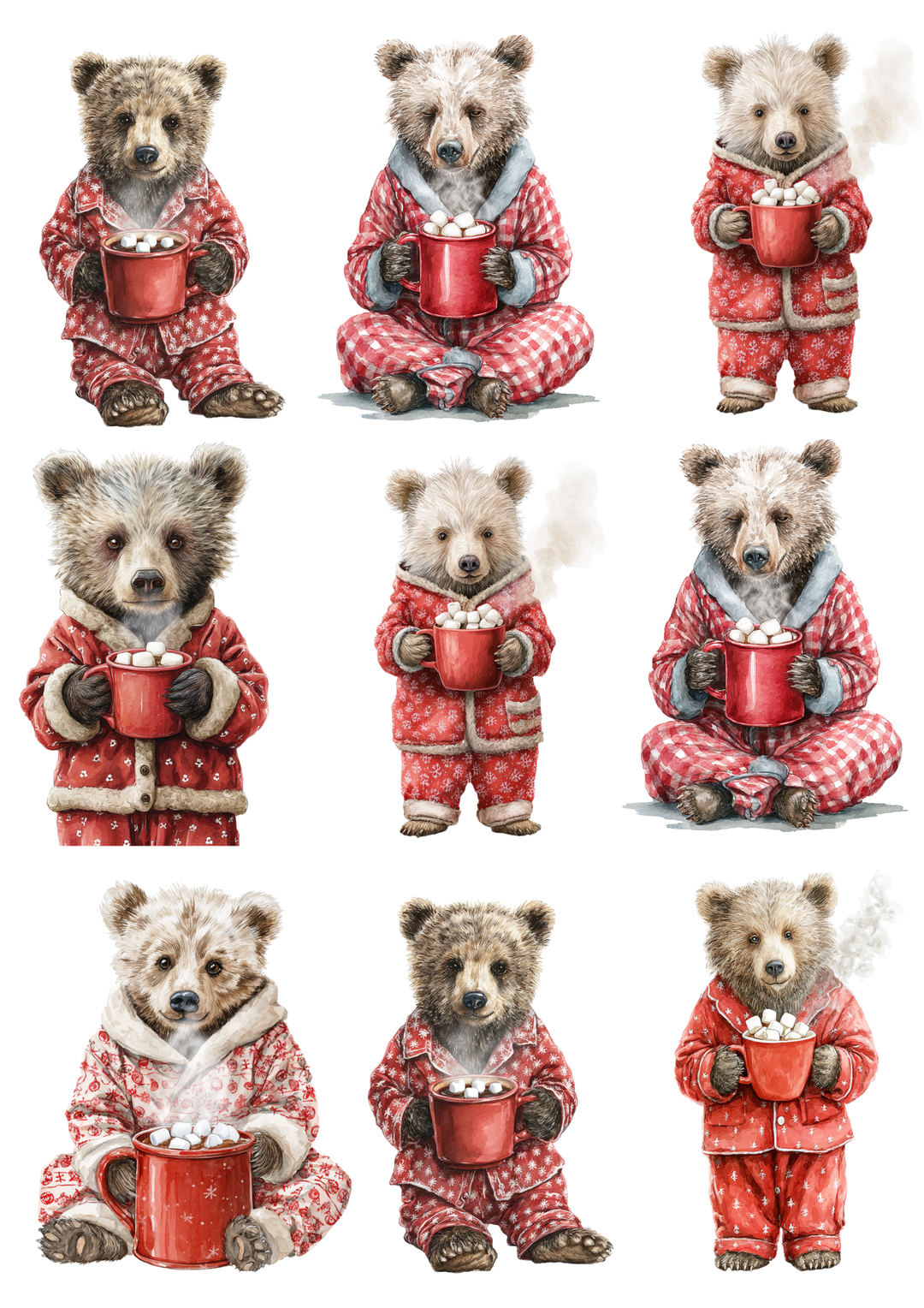 Rice Paper For Decoupage  Festive Teddy Bear Collage Cat. No. 10088
