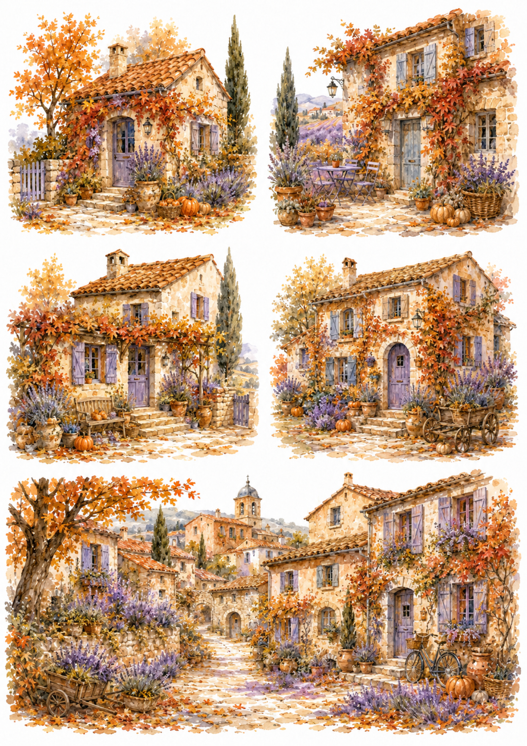 Rice Paper For Decoupage Beautiful Provence Collage Cat. No. 10114