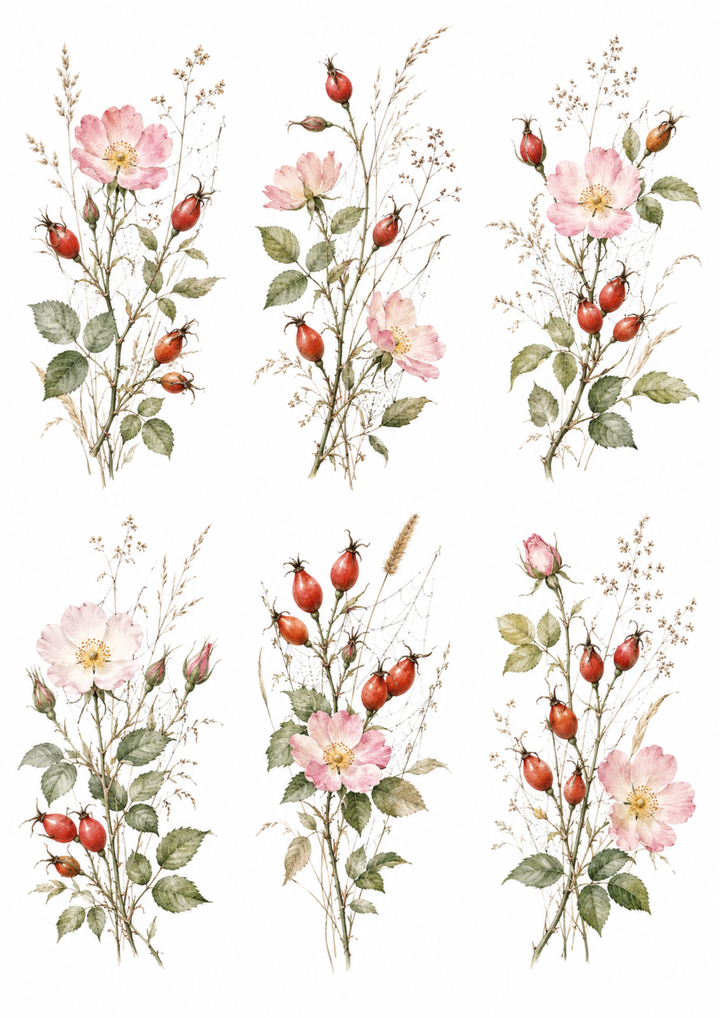Reispapier für Decoupage, Blumenhintergrund, vollständig, Kat. Nr. 4809