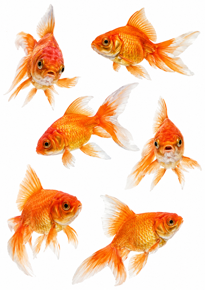 Rice Paper For Decoupage Gold Fish Collage Cat. No. 10200