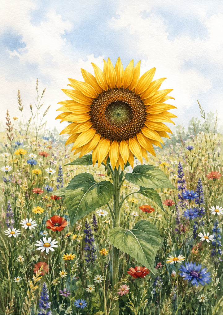 Rice Paper For Decoupage Sunflower Flower Full  Cat. No. 10210