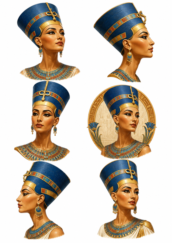 Rice Paper For Decoupage  Nefertiti - Queen of the Nile Collage  Cat. No. 10223