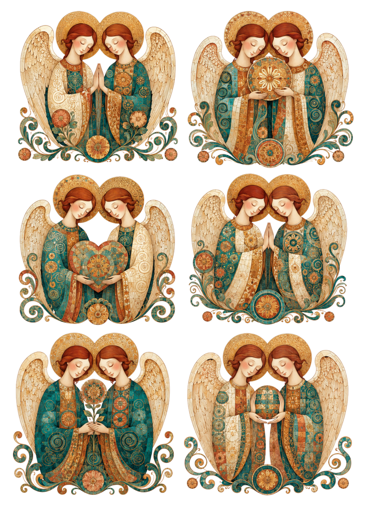 Rice Paper For Decoupage Ornate Angel Collage Cat. No. 10261